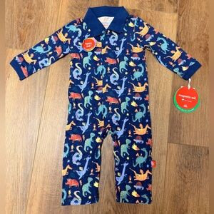 Magnetic Me Boys Collared Longsleeve Romper